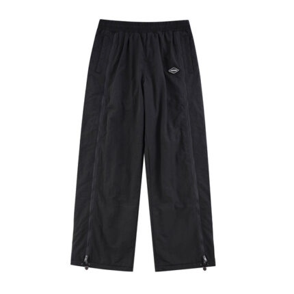 Unknown London Black Baggy Zip Trackies