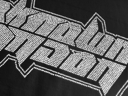Unknown London Retro Logo Rhinestone Tee - Black
