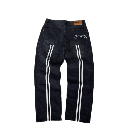 Unknown London Stripe Baggy Denim