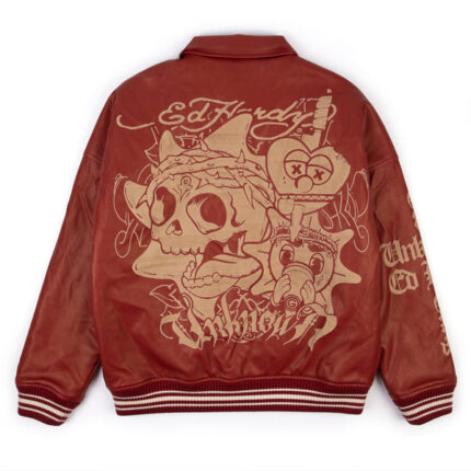 Unknown London Vintage Red Leather Jacket